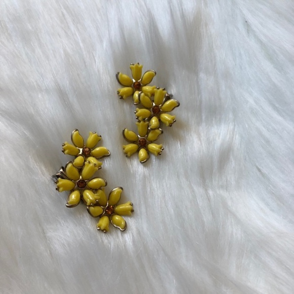 Vibrant Yellow Flower Earrings